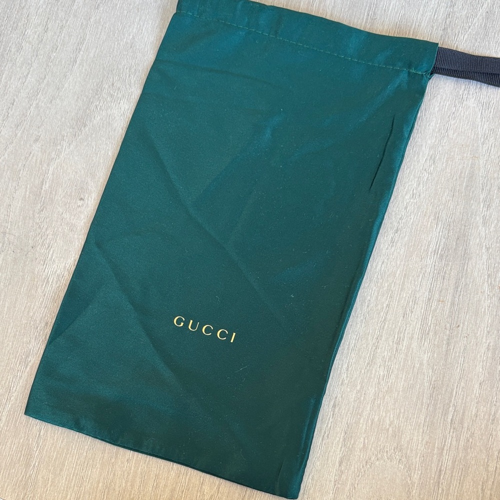 Gucci Teal Storage Pouch with Gold Logo